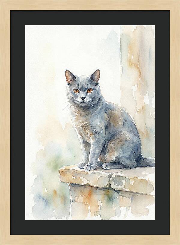 Chartreux Cat With Copper Eyes