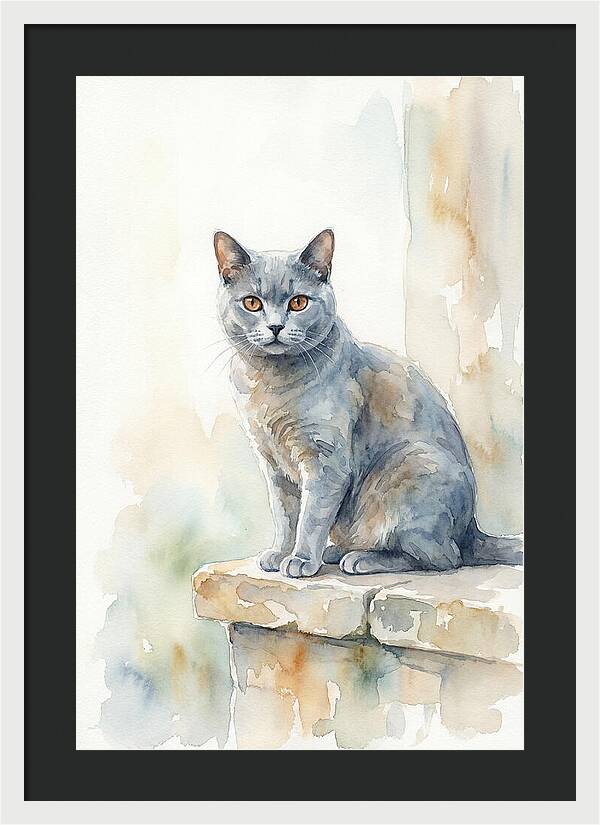 Chartreux Cat With Copper Eyes