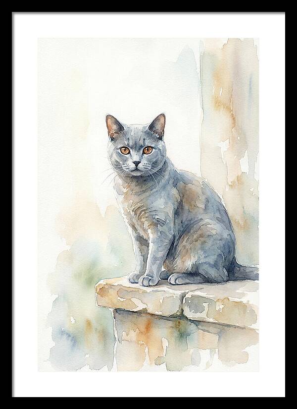 Chartreux Cat With Copper Eyes