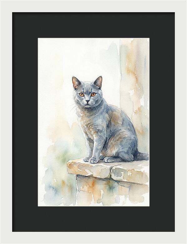 Chartreux Cat With Copper Eyes