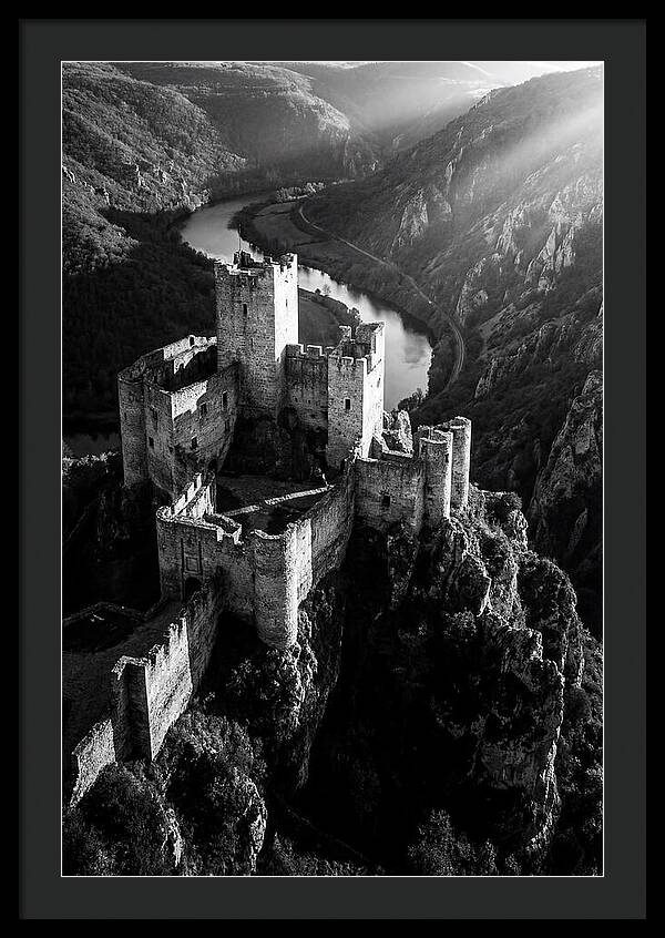 Chateau Beynac Castle In Black And White