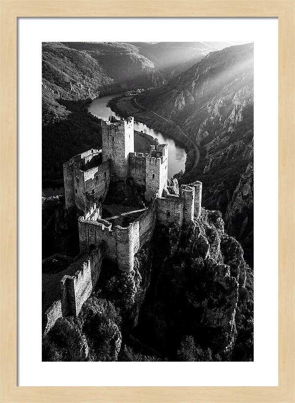 Chateau Beynac Castle In Black And White