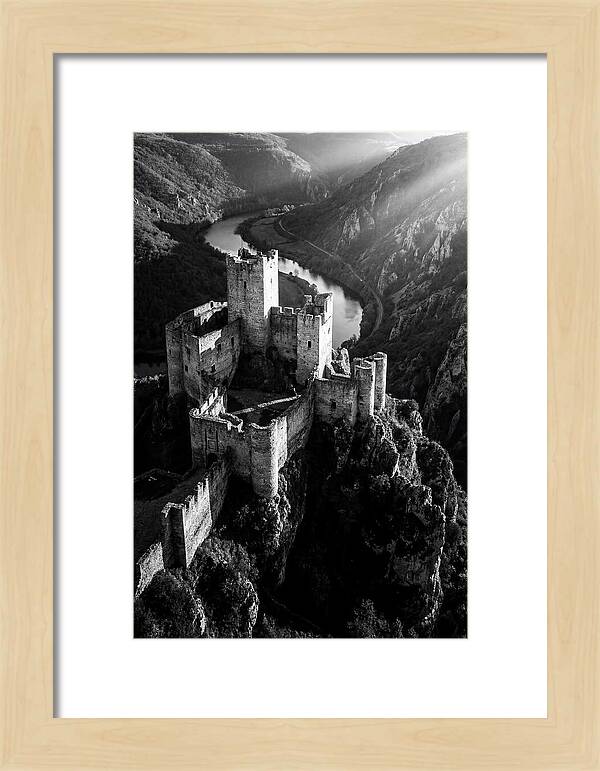 Chateau Beynac Castle In Black And White
