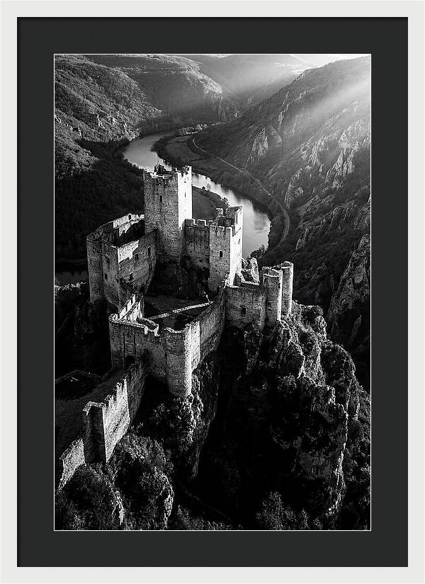 Chateau Beynac Castle In Black And White