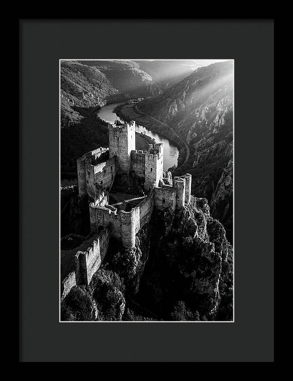 Chateau Beynac Castle In Black And White