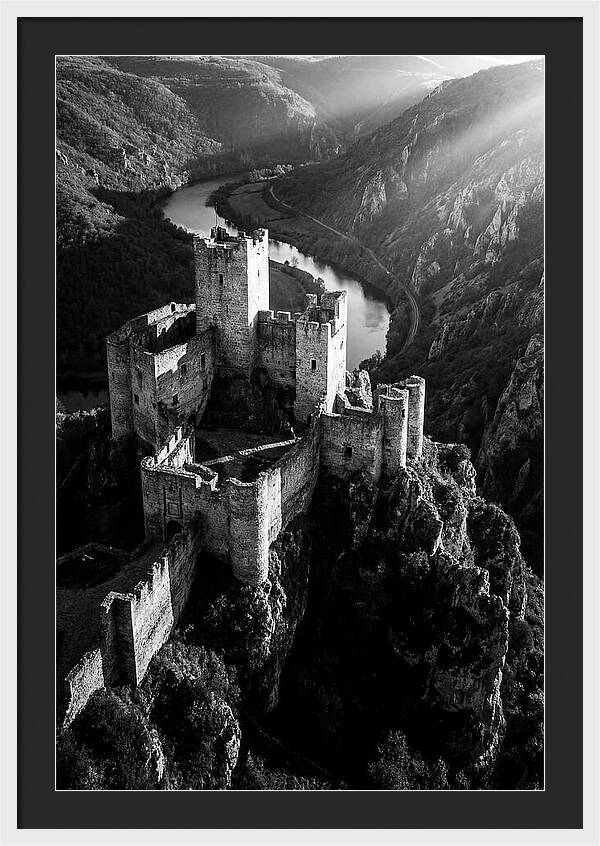 Chateau Beynac Castle In Black And White