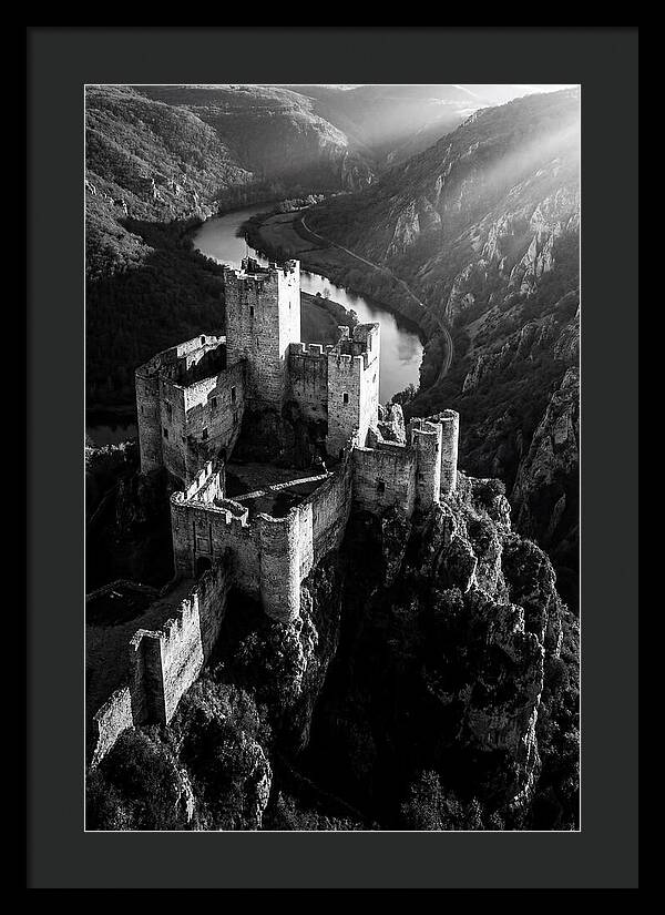 Chateau Beynac Castle In Black And White