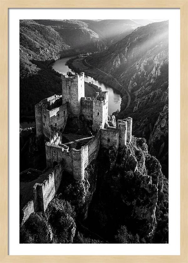 Chateau Beynac Castle In Black And White