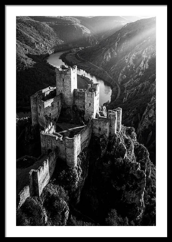Chateau Beynac Castle In Black And White