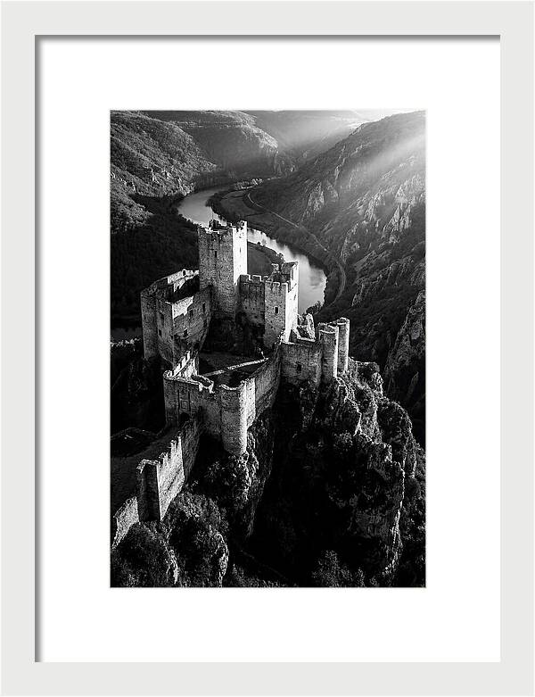 Chateau Beynac Castle In Black And White
