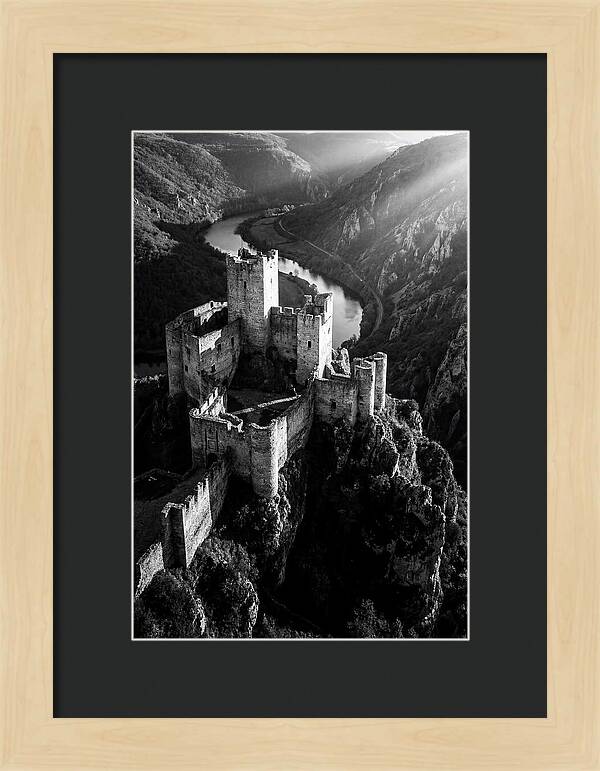 Chateau Beynac Castle In Black And White