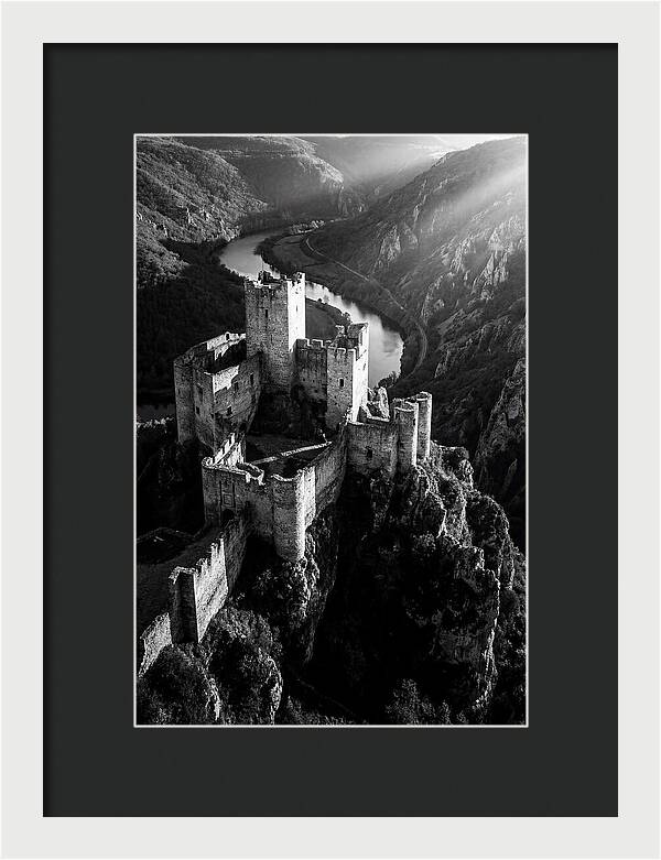 Chateau Beynac Castle In Black And White