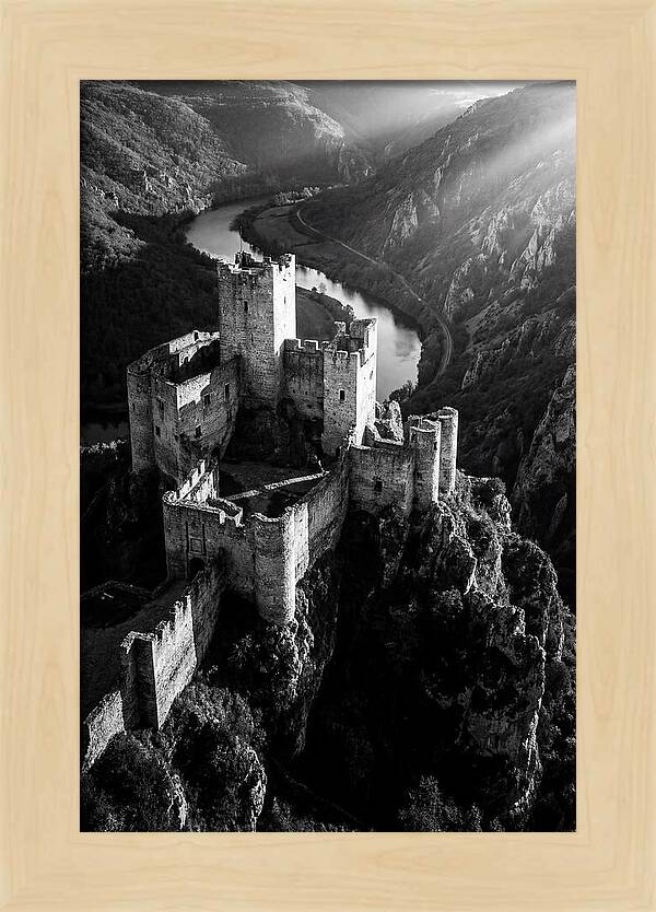 Chateau Beynac Castle In Black And White
