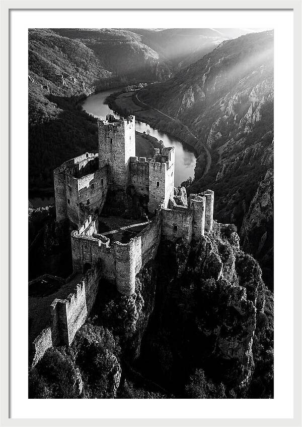 Chateau Beynac Castle In Black And White