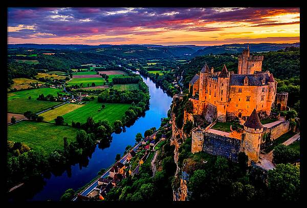 Chateau De Beynac At Sunset