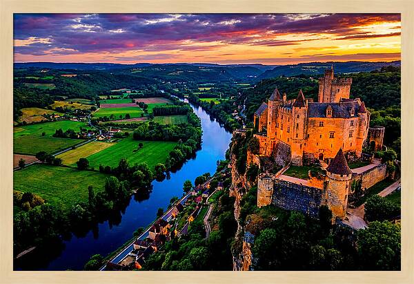 Chateau De Beynac At Sunset