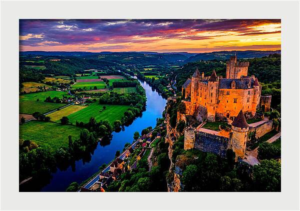 Chateau De Beynac At Sunset