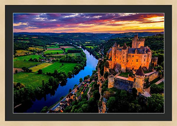 Chateau De Beynac At Sunset