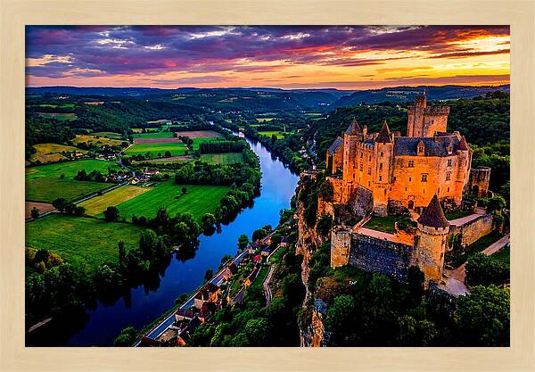 Chateau De Beynac At Sunset
