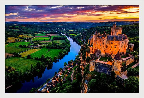 Chateau De Beynac At Sunset