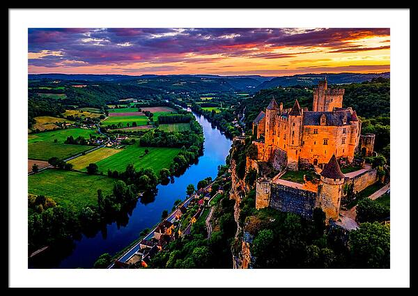 Chateau De Beynac At Sunset