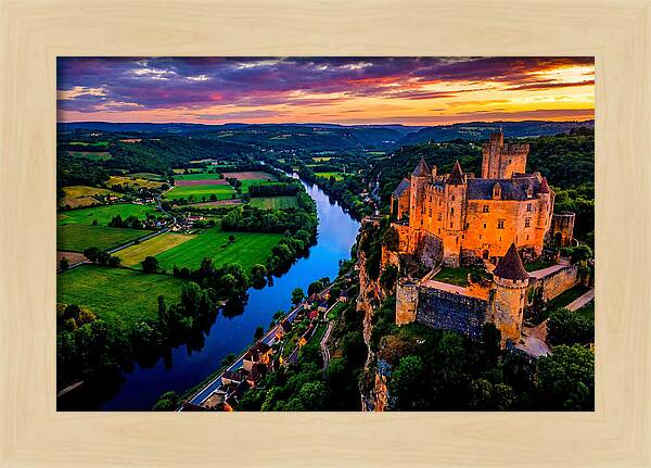 Chateau De Beynac At Sunset