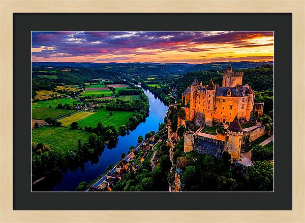Chateau De Beynac At Sunset