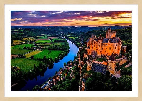 Chateau De Beynac At Sunset