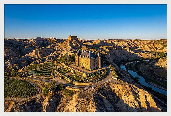 Chateau De Mores At Sunset