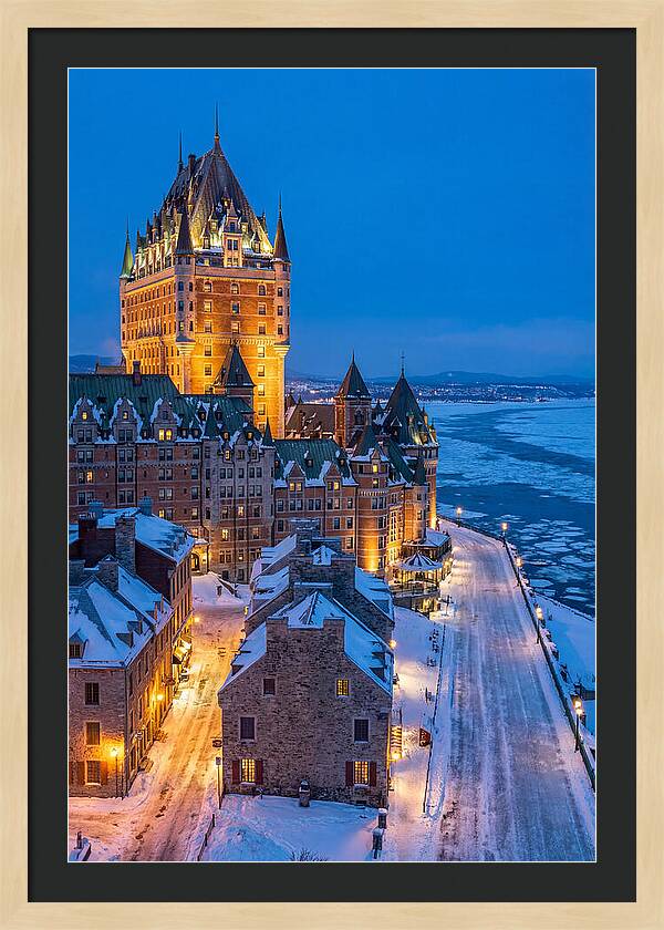 Chateau Frontenac Illuminated At Dusk