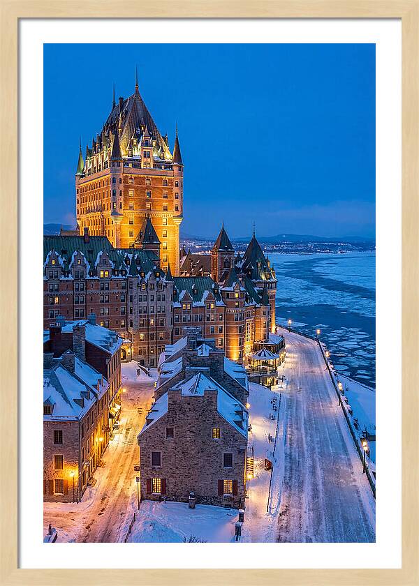 Chateau Frontenac Illuminated At Dusk
