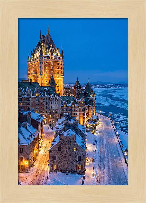 Chateau Frontenac Illuminated At Dusk