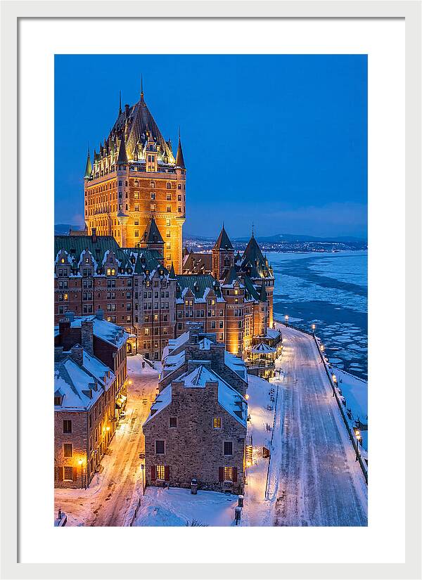 Chateau Frontenac Illuminated At Dusk