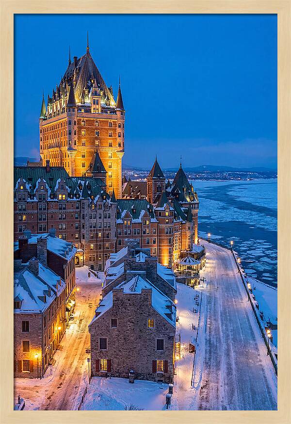Chateau Frontenac Illuminated At Dusk