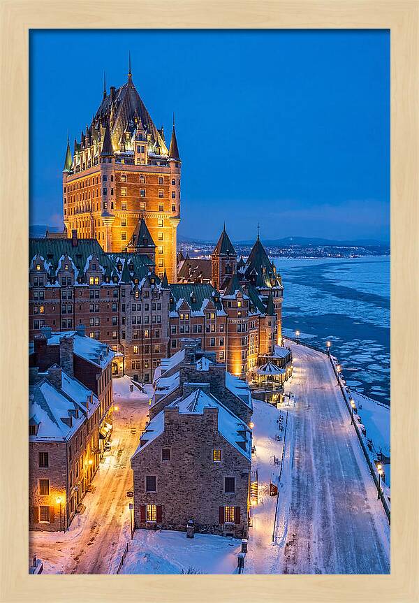 Chateau Frontenac Illuminated At Dusk