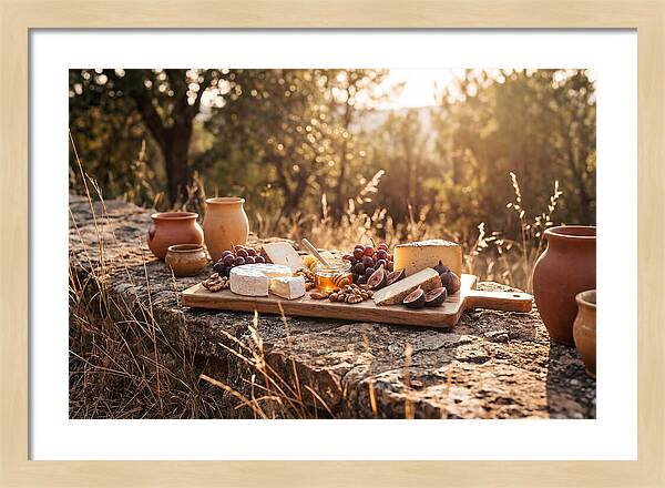 Cheese Board Under Golden Light