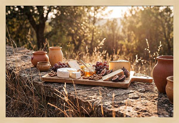 Cheese Board Under Golden Light