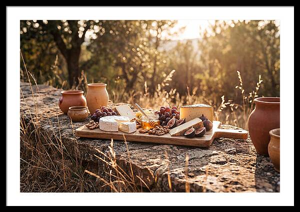 Cheese Board Under Golden Light