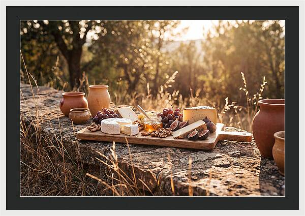 Cheese Board Under Golden Light
