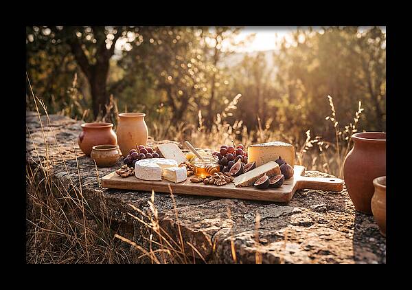 Cheese Board Under Golden Light