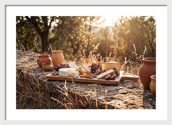 Cheese Board Under Golden Light