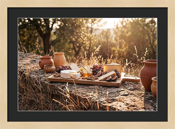 Cheese Board Under Golden Light