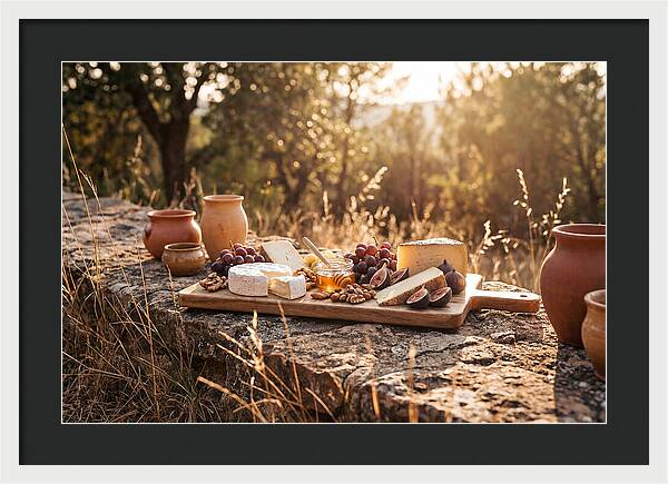 Cheese Board Under Golden Light