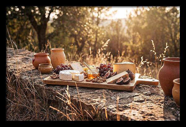 Cheese Board Under Golden Light