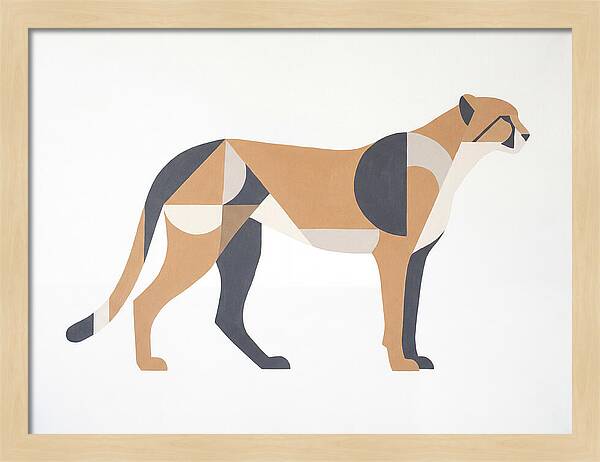 Cheetah In Minimalist Form