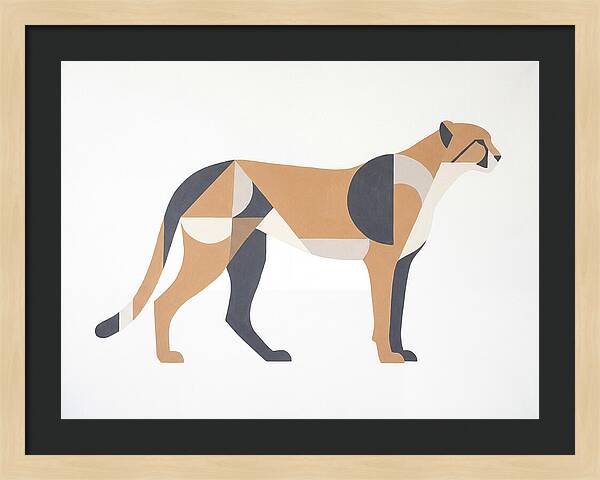 Cheetah In Minimalist Form