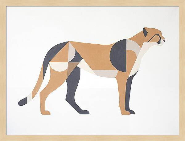 Cheetah In Minimalist Form