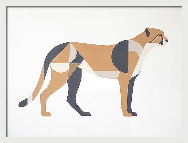 Cheetah In Minimalist Form