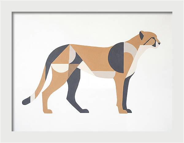Cheetah In Minimalist Form