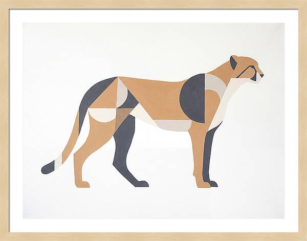 Cheetah In Minimalist Form